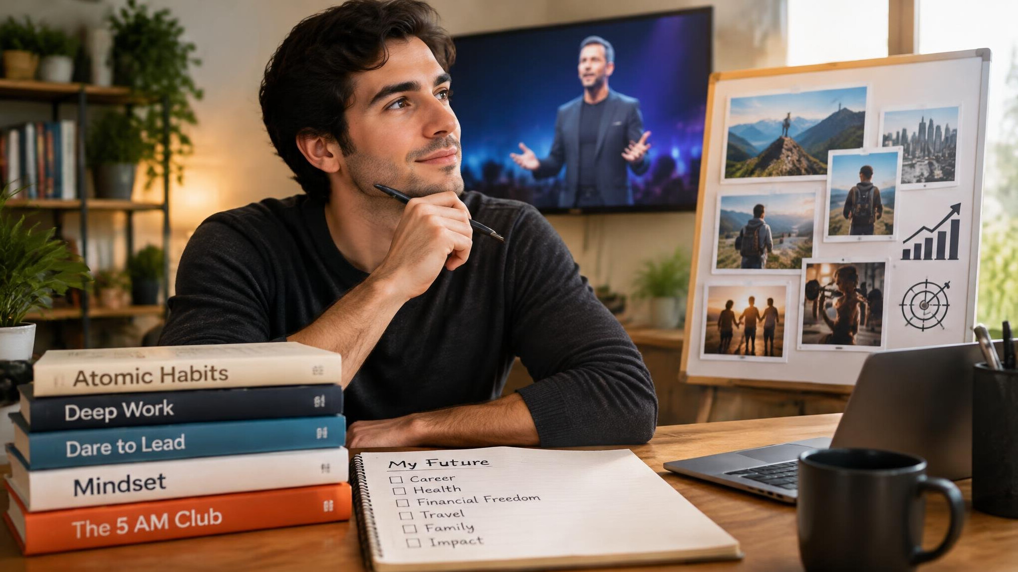 person planning future