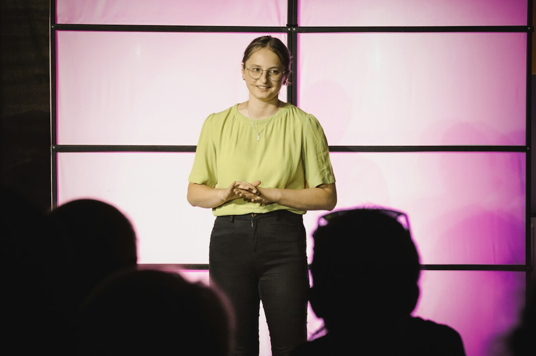confident professional speaking